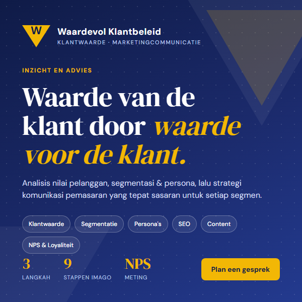 Waardevol Klantbeleid: waarde van de klant door waarde voor de klant